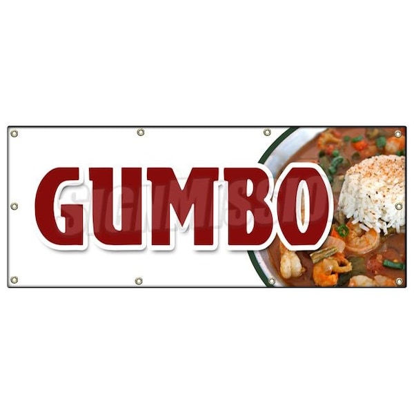 Signmission GUMBO BANNER SIGN louisiana creole andouille sausage homemade shrimp B-96 Gumbo - main